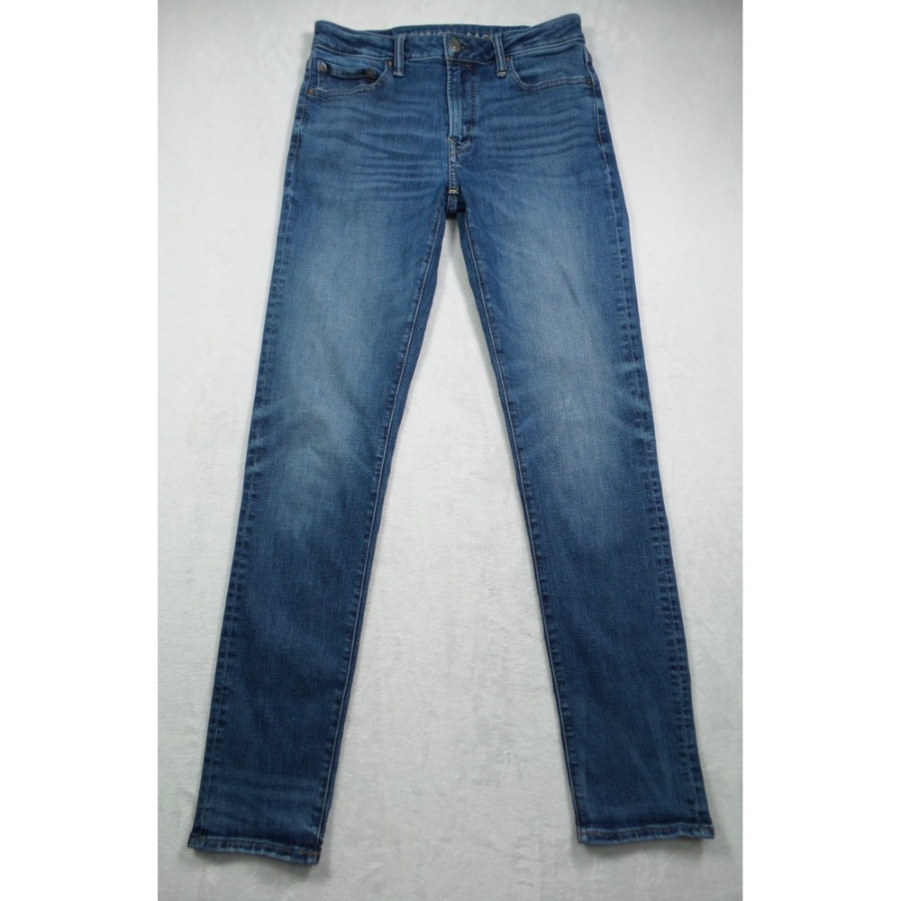 American Eagle Jeans Mens Size 30 x 36 Blue Denim Slim Straight Leg Flex Stretch